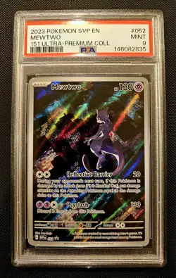 2023 POKEMON BLACK STAR PROMO 151 ULTRA-PREMIUM COLL #052 MEWTWO PSA 9 - Image 1