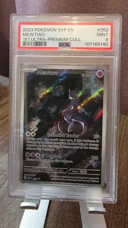 2023 MEWTWO SVP POKEMON BLACK STAR PROMO 151 ULTRA-PREMIUM COLLECTION #052 PSA 9 - Image 1