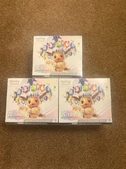 Pokemon TCG Prismatic Evolutions ETB Elite Trainer Box Sealed X3 - Image 1