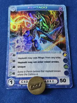 Chaotic Ultra Rare Overworld Heptadd Card Game Creature HP - Image 1