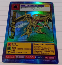 HerculesKabuterimon 1999 Digimon Holo trading card St-33 Mint Condition - Image 1