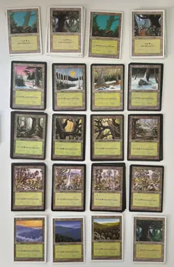 MTG 69X Basic Land Lot ~ Forest LP/NM ~ Vintage English ~ mixed sets - Image 1