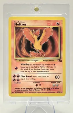 Pokemon Moltres 27/62 Fossil Non-Holo Rare Vintage WOTC LP Card TCG - Image 1