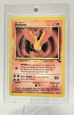 Pokemon Moltres 27/62 Fossil Non-Holo Rare Vintage WOTC LP Card TCG - Image 2