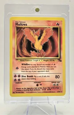 Pokemon Moltres 27/62 Fossil Non-Holo Rare Vintage WOTC LP Card TCG - Image 3