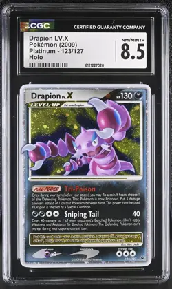 CGC 8.5 Drapion LV.X 2009 Platinum 123/127 Holo Pokemon Card - Image 1