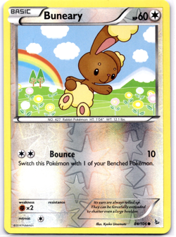 Pokemon TCG Buneary 84/106 Flashfire Reverse Holo Rare Near Mint - Image 1