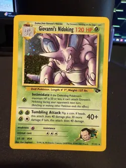 Pokemon TCG Giovanni's Nidoking Gym Challenge Holo Card 7/132 Unlimited Rare - Image 1