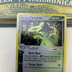 Pokemon 2004 Team Aqua's Cacturne 1/95 TM Magma vs TM Aqua Rev Holo - Image 5