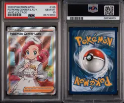 Pokemon Center Lady FA 185/185 PSA 10 GEM MINT Vivid Voltage Full Art Trainer - Image 3