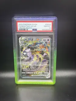 2023 POKEMON SWORD & SHIELD CROWN ZENITH #GG44 FULL ART/MEWTWO VSTAR PSA 10 - Image 1