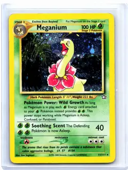 2000 Pokemon—Meganium #11/111 Neo Genesis—Holo Rare [Damaged] - Image 1
