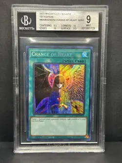 Yu-Gi-Oh! TCG Change Of Heart MAMA-EN078 Secret Pharaohs Rare BGS 9 Mint - Image 1