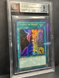 Yu-Gi-Oh! TCG Change Of Heart MAMA-EN078 Secret Pharaohs Rare BGS 9 Mint - Image 2