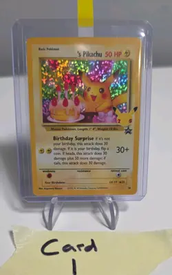 Birthday Pikachu 24 Celebrations Holo Black Star Promo Pokemon Card - Image 1