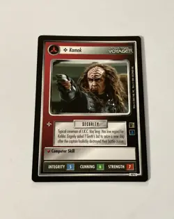 Star Trek CCG Personnel Klingon Kamok Black Boarder Card - Image 1