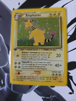 Pokemon TCG Ampharos Neo Revelation Holo Card 1/64 Unlimited Rare First Edition - Image 1
