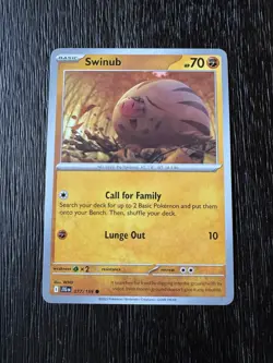 Pokemon TCG Swinub Card 077/159 Sv09: Journey Together Regular Common EN-NM - Image 1