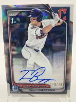 2024 1st Bowman Draft Chrome Refractor Travis Bazzana Auto /499 RC SP - Image 1