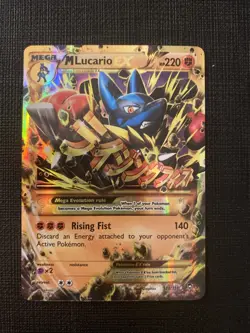 Pokemon TCG "Mega Lucario EX 113/111" Secret Rare Holo Card - XY - Furious Fists - Image 1
