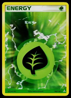Pokemon Card - Grass Energy Holon Phantoms 105/110 Reverse Holo - Image 1