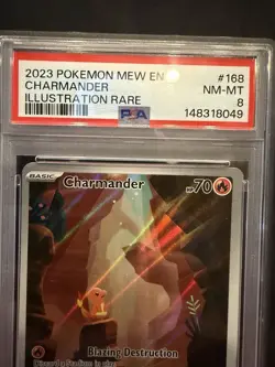 2023 Pokemon Card Mew En Charmander IR Illustration Rare SV 151 168/165 PSA 8! - Image 2