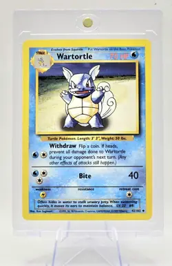 Pokemon TCG Wartortle Base Set, Unlimited Uncommon Card 42/102 NM Condition - Image 1