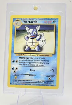 Pokemon TCG Wartortle Base Set, Unlimited Uncommon Card 42/102 NM Condition - Image 2