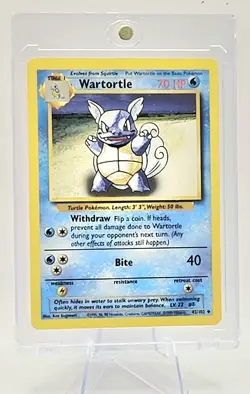 Pokemon TCG Wartortle Base Set, Unlimited Uncommon Card 42/102 NM Condition - Image 3