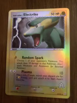Pokemon TCG Team Aqua's Electrike Reverse Holo Card 52/95 Light Play - Image 1