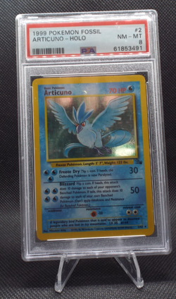 Articuno 2/62 Fossil Holo 1999 Pokemon PSA 8 NM-MT - Image 2