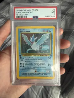PSA 7 Articuno Holo 2/62 1st Edition WOTC Fossil Pokemon Card 1999 - Image 1