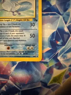 Articuno 2/62 Holo Pokemon Fossil Set Card Vintage 1999 - Image 4