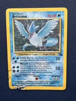 Articuno 2/62 Pokemon Base Set 1999 Unlimited Holo Card WOTC - Damaged - Image 1