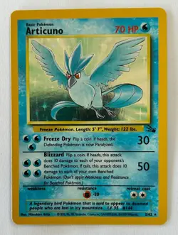 Vintage 1999 WOTC Pokemon Articuno Holo 2/62 Fossil Set Card LP - Image 1