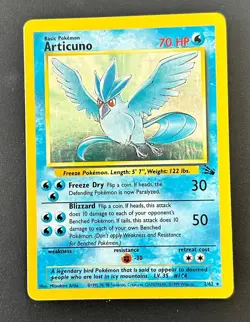 Vintage 1999 WOTC Pokemon Articuno Holo 2/62 Fossil Set Card LP - Image 4