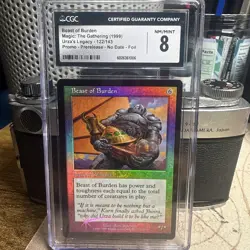 Beast of Burden Misprint Error No Date Prerelease Promo MTG PSA 8 - Image 1