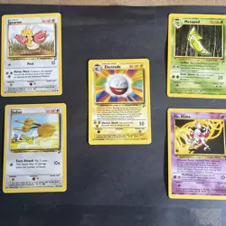 Vintage Pokemon Card Lot - Base set II Five cards! One owner. - Image 1