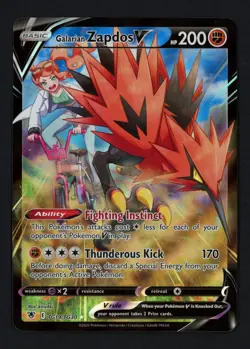 Galarian Zapdos V TG19/TG30 Astral Radiance Trainer Gallery Ultra Rare Pokemon - Image 1