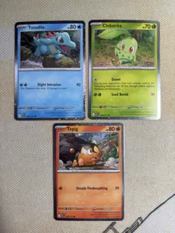 Chikorita 008 Tepig 029 Totodile 041 Cosmos Holo Promo Ascended Heroes Pokemon - Image 1