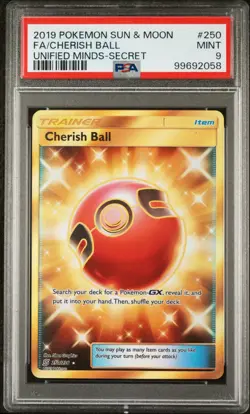 2019 POKEMON SUN & MOON UNIFIED MINDS #250 FA/CHERISH BALL UNIFIED MINDS-SECRET - Image 1