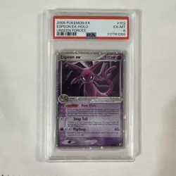 2005 Pokemon EX Unseen Forces Espeon ex #102 PSA 6 EX-MT Holo - Image 1