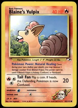 Blaine's Vulpix 65/132 Common Gym Heroes Pokemon Unlimited MP - Image 1