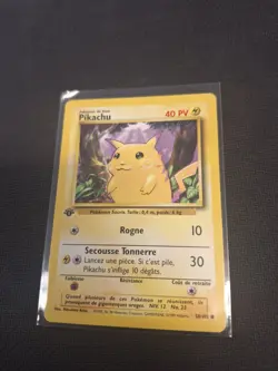 Pokemon TCG Original 1st Edition FRENCH Pikachu Base Set Card #58 /102 LP/MP - Image 2