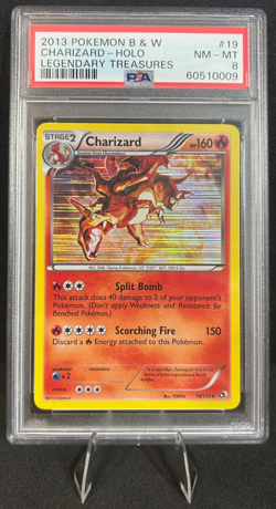 2013 POKEMON B&W LEGENDARY TREASURES 19/113 CHARIZARD HOLO PSA 8 - Image 1