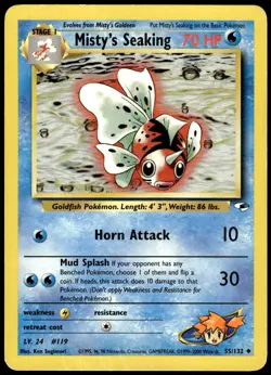 Misty's Seaking 55/132 Uncommon Gym Heroes Pokemon Unlimited MP - Image 1