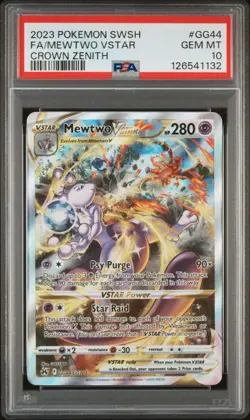 PSA 10 MEWTWO VSTAR GG44 CROWN ZENITH SWORD & SHIELD POKEMON GEM MINT - Image 1