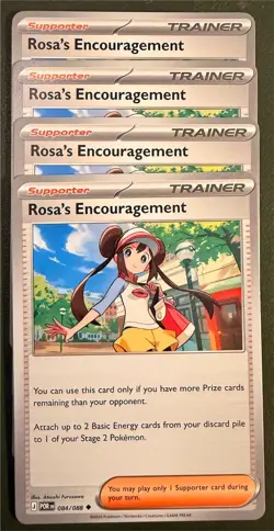 Pokemon TCG 4x Rosa's Encouragement Playset 84/88 Perfect Order ME3 NM - Image 1