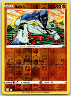 POKEMON BRILLIANT STARS SAWK 081/172 COMMON REVERSE HOLO NM - Image 1