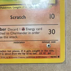 Pokemon TCG Base Set Charmander 46/102 Basic Common Regular 1999 - Image 5
